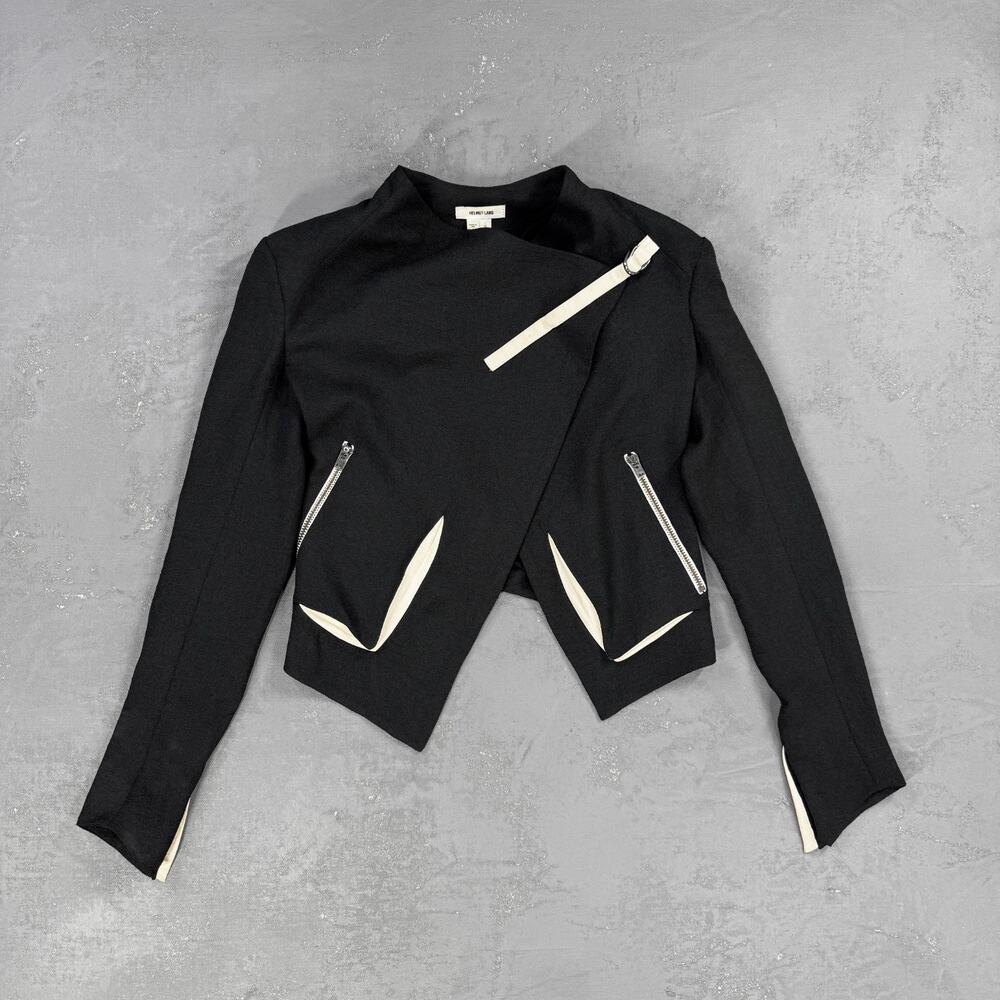 Helmut Lang Lightweight Jacket w/ Leather Trim Alexandre Plokhov Era Sz. 0